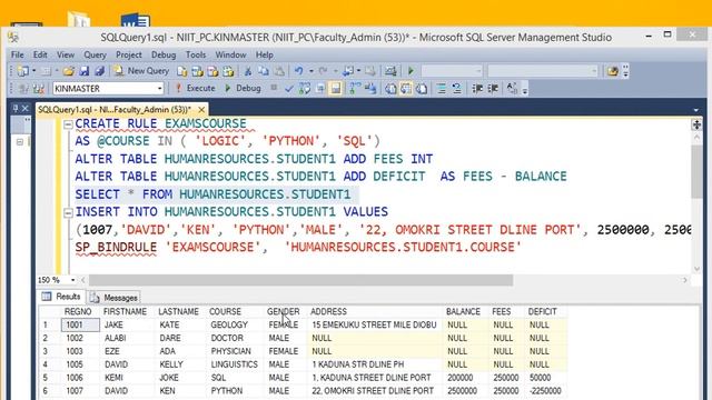 how to create a rule in sql, bind the rule to the column in a table смотреть онлайн