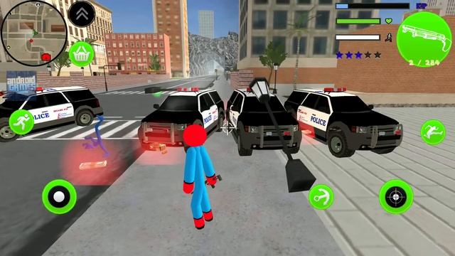 Policeman Detective Stickman Simulator #4 - Spider Police Officer 3D - Android Gameplay смотреть онлайн