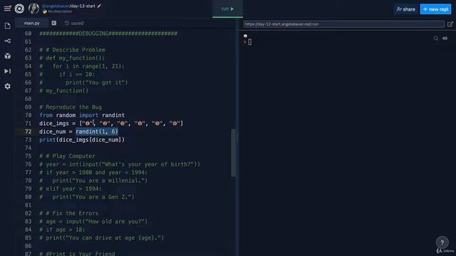 Reproduce the Bug | 100 Days of Code: The Complete Python Pro Bootcamp for 2022 смотреть онлайн