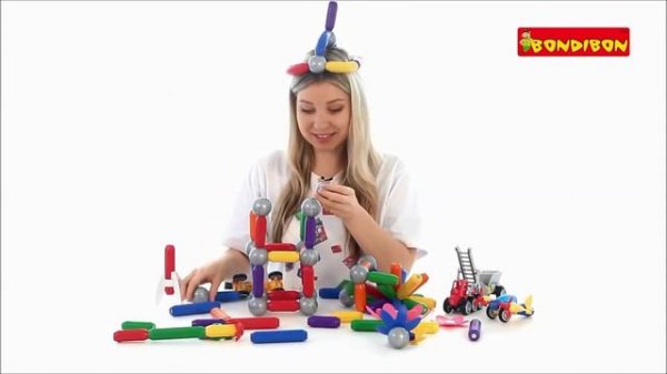 Магнитный конструктор Фабрика с автомобилем SmartMax Bondibon
