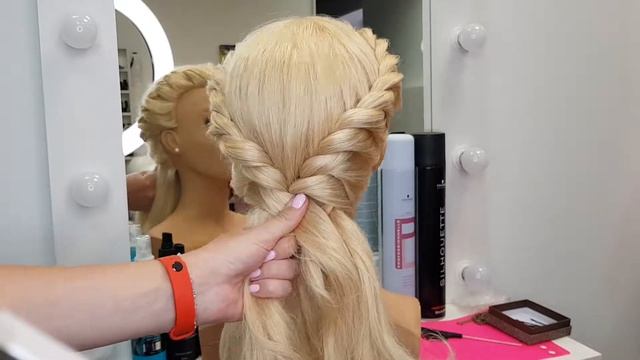 Быстрая прическа на все случаи. Коса. Прическа из жгутов.Прическа. Жгуты и косы. Экспресс-прическа. смотреть онлайн
