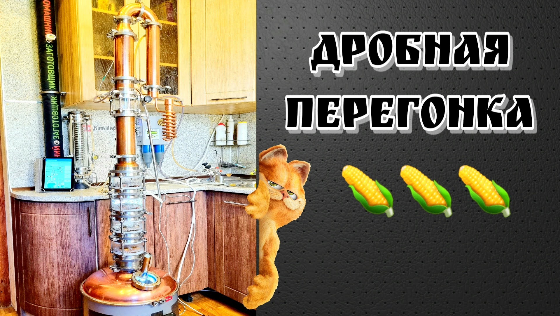 Дробная перегонка кукурузного сырца на колпачковой колонне . Если честно , то видео ни о ЧЁМ ...