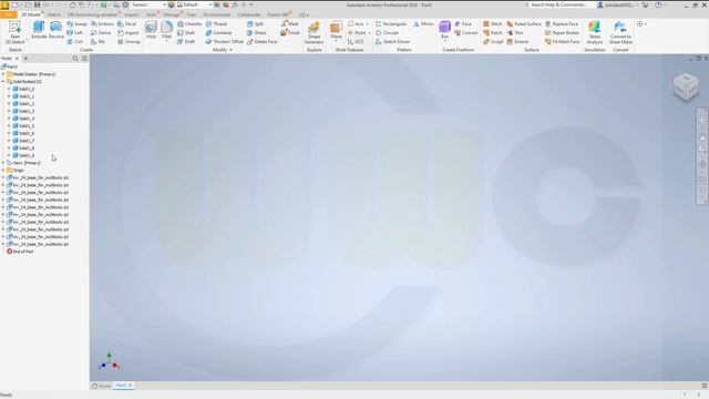 MultiBody Startmodel - Inventor 2024 Training - Part Design Methods смотреть онлайн