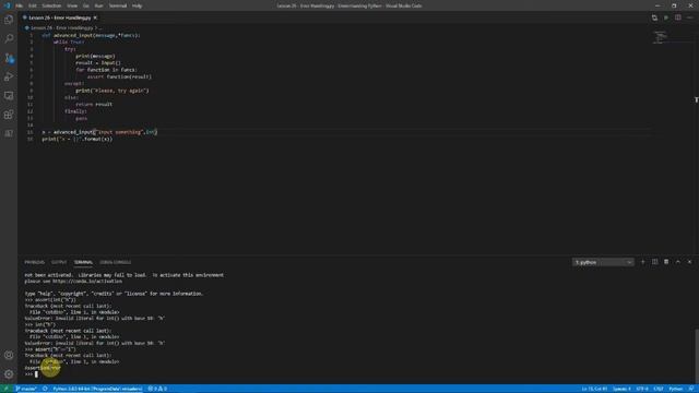 Understanding Python: Lesson 26 - Error Handling смотреть онлайн