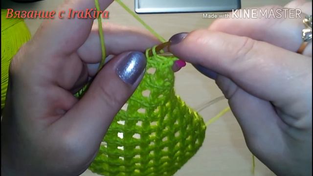 Ажурный летний узор спицами. смотреть онлайн