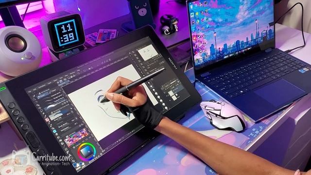 ✏️ Beginner Drawing Tablet ? Huion Kamvas 16 (2021) Unboxing + Speedpaint? смотреть онлайн