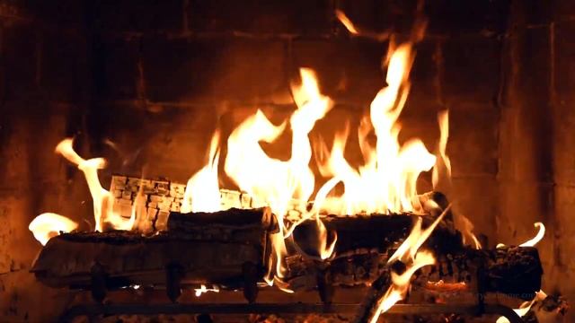 "Тёмная ночь" видеофон - огонь в печи, дрова разгораются смотреть онлайн