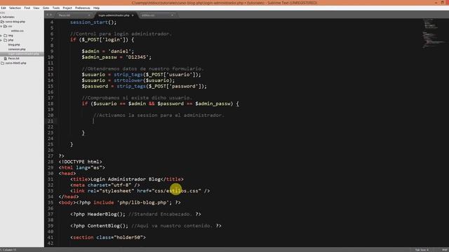 Desarrollo login básico mediante PHP | Sistema Blog 4/15 смотреть онлайн