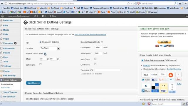 Cool Social Button WordPress Plugin: Slick Social Buttons Settings смотреть онлайн