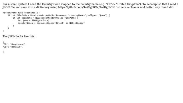 Code Review: Read JSON as a dictionary of country codes and names смотреть онлайн