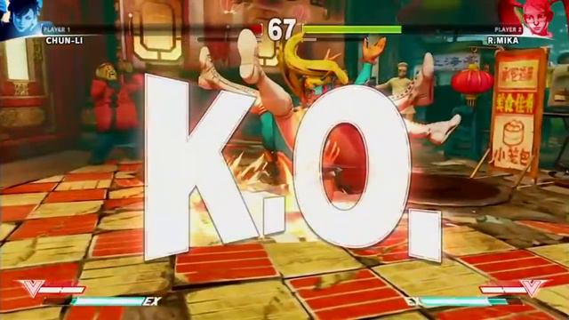 Street Fighter 5 - R.Mika vs Ken, Ryu & Chun-li Gameplay (60fps) смотреть онлайн