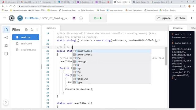LEARNING C#- Reading in from a CSV file смотреть онлайн