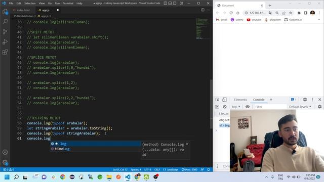 55) Dizi Metotlarını Kullanma | JAVASCRIPT Dersleri смотреть онлайн