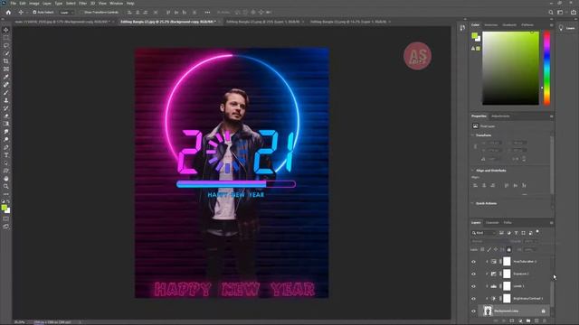 Happy New Year 2021 Photo Edits - Adobe Photoshop 20 | AS EDITs | SB Alif Tech BD| Neon Light Edit смотреть онлайн