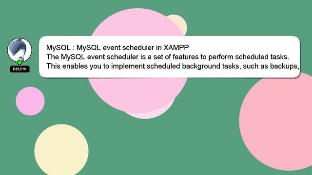 MySQL : MySQL event scheduler in XAMPP смотреть онлайн