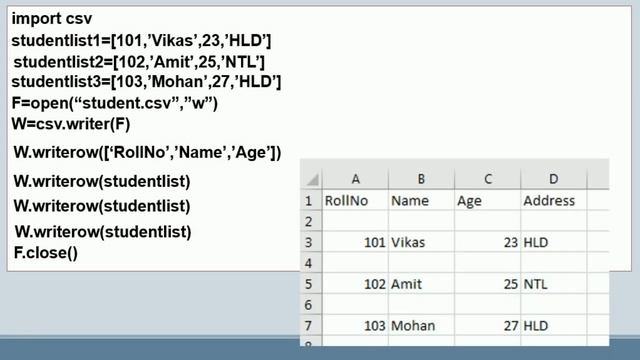 WRITE DATA IN CSV IN PYTHON смотреть онлайн
