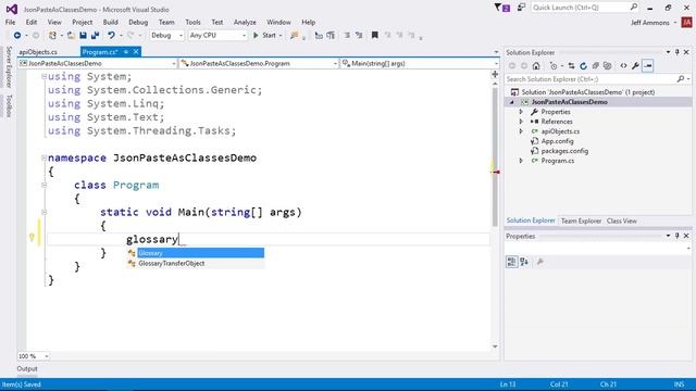 Converting JSON to C# The Easy Way смотреть онлайн