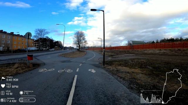 Virtual Run #36: (1 Hour 23 Min, 15 Km, 5:34 Min/km) Running In A Upplands Väsby/Sweden
