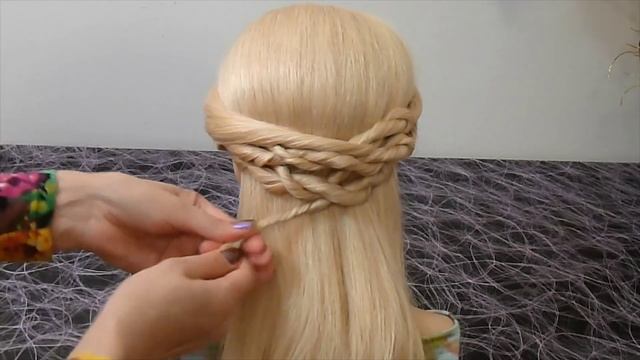Простая причёска для средних волос/длинных, лёгкая вечерняя причёска, причёска на выпускной смотреть онлайн