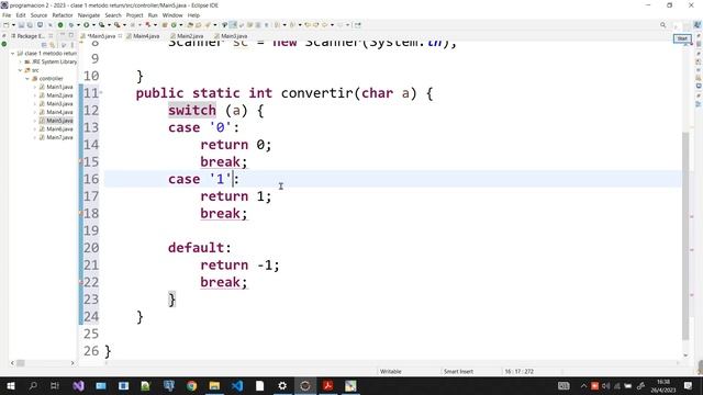 metodo return en JAVA convertir un char digito en un valor numerico sino mostrar error смотреть онлайн