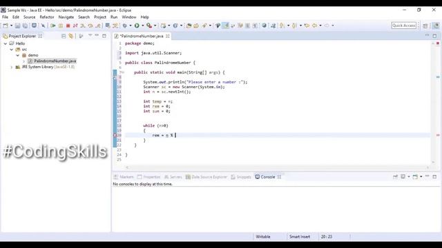 How to check Palindrome Number in Java | Coding Skills смотреть онлайн