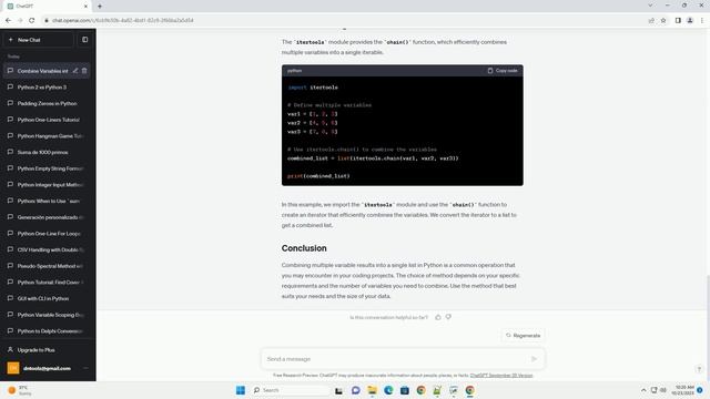 Combine multiple variable results into a single list in Python смотреть онлайн