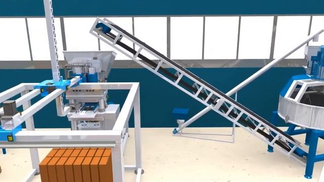 3D модель автоматической линии на базе Гиперпресса ПАК-400 смотреть онлайн