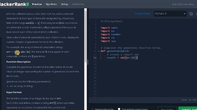 89 - Gemstones | Strings | Hackerrank Solution | Python смотреть онлайн