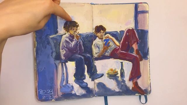 Обзор на скетчбук | голубой скетчбук часть 2 | sketchbook tour смотреть онлайн
