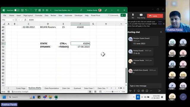 Excel4all   Microsoft Advance Excel Training   Day 1   17JUNE2023