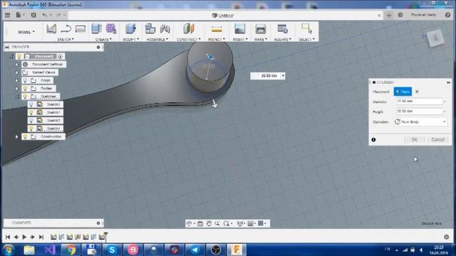 Пластиковый крючёк для ванной комнаты. На 3д принтере. Fusion 360. смотреть онлайн
