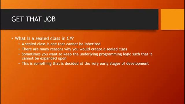 Get That Job - Sealed Classes смотреть онлайн