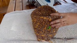 Шляпа Трибли (Федора) из рафии с дном капелька крючком