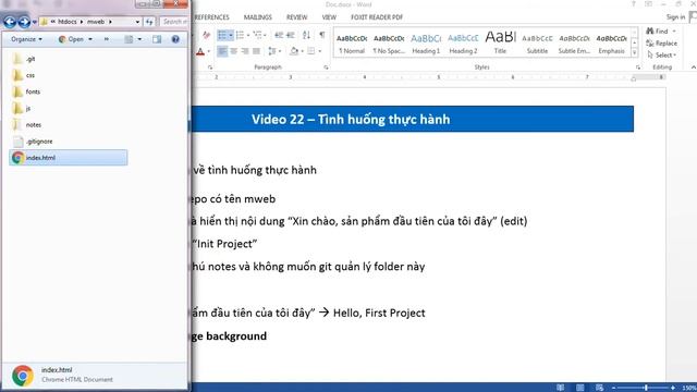 Quản lý mã nguồn với GIT - Bài 23 Exercise смотреть онлайн