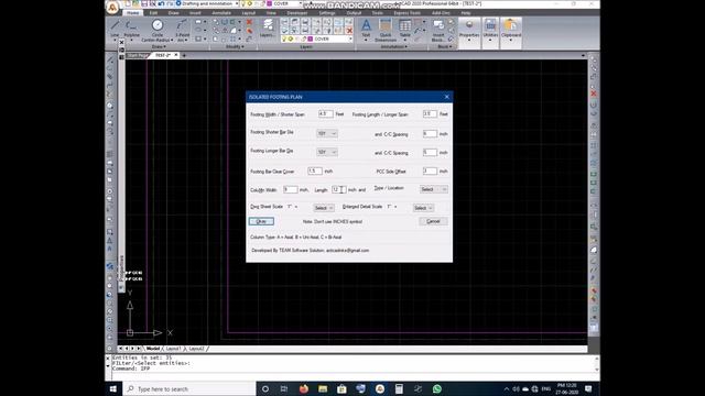 ActCAD & CAD Detailer 2020, Very Easy to detailing-Isolated Footing Plan_IFP-Type A_Rectangular смотреть онлайн