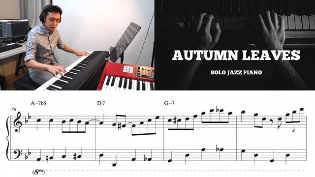 Autumn Leaves - Solo Jazz Piano with Guided Score (Sheet Music Download) смотреть онлайн
