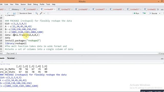 R Tutorial 10. How to |reshape data Frame| with R and |Stack columns in one column in R смотреть онлайн