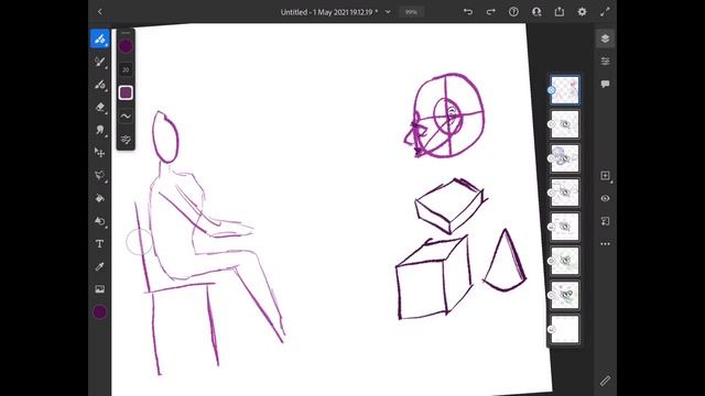Hairy Balls (not what you're thinking) and other doodles, in Adobe Fresco. смотреть онлайн