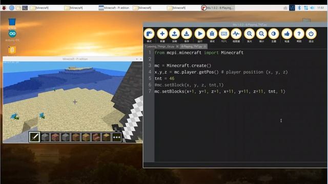 CreatePi from MAKEROBOT (3. Minecraft-Python learning video 8 of 14) смотреть онлайн