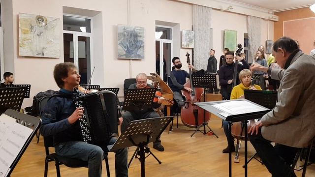 Первая репетиция песни Игоря Завадского "Весенняя гонка" с хором и оркестром, 31.01.2020 смотреть онлайн