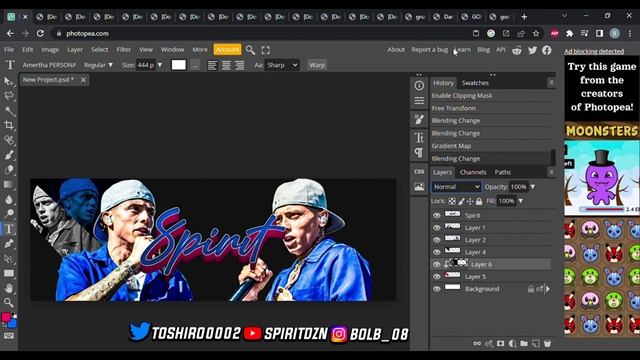 How I Made This Rapper HEADER/BANNER on Photopea | Tutorial + Assets смотреть онлайн