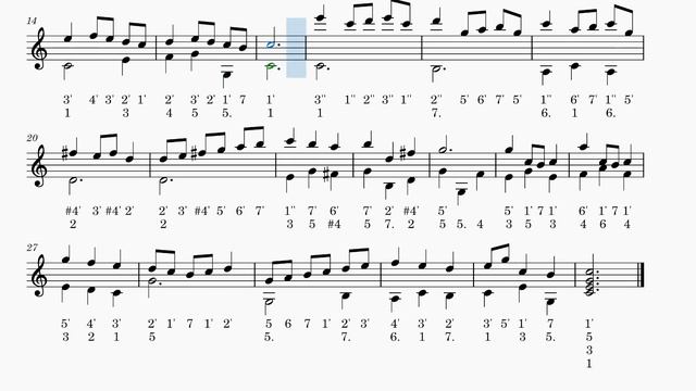 Minuet in G Major - Petzold (chromatic kalimba tabs and sheet music) смотреть онлайн