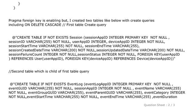 iOS : ON DELETE CASCADE is not working is in sqlite3 in ios смотреть онлайн