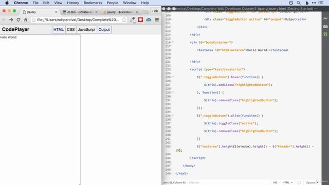jQuery Project - Code Player | The Complete Web Developer Course смотреть онлайн