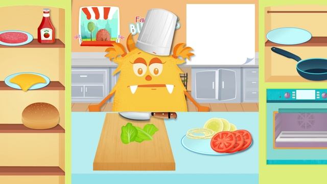 Cooking for children - Learn to cook a healthy hamburger with Cooking Land смотреть онлайн
