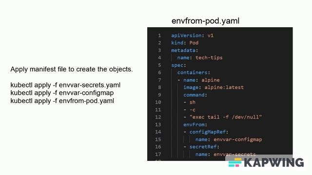 Kubernetes: Define all of the ConfigMap's and Secret' data as container environment variables смотреть онлайн