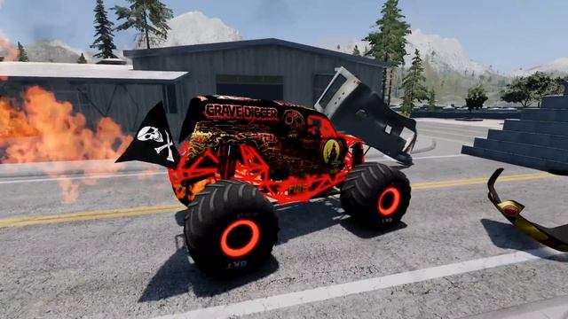 Monster Jam INSANE Racing, Freestyle And Crashes #2 | BeamNG Drive | Steel Titans
