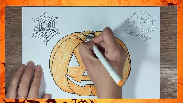 Раскраска на Хэллоуин / Halloween coloring смотреть онлайн
