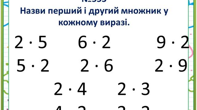 Математика 2 клас урок 70 Складання таблиці множення на 2. Переставна властивість множення. смотреть онлайн