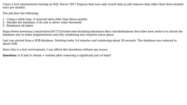 Is it bad to shrink + reindex after removing a significant part of data? (2 Solutions!!) смотреть онлайн